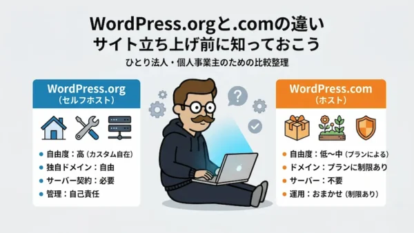 WordPress.orgと.comの違い｜サイト立ち上げ前に知っておこう